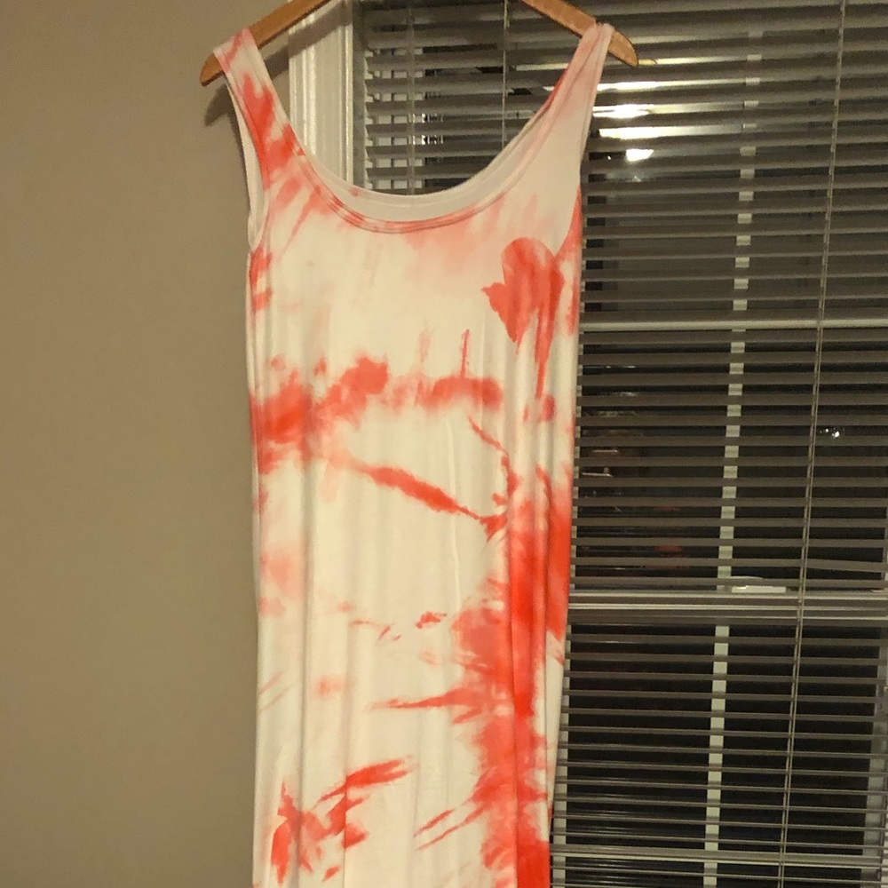 Orange and white tie dye maxi. Med/sm